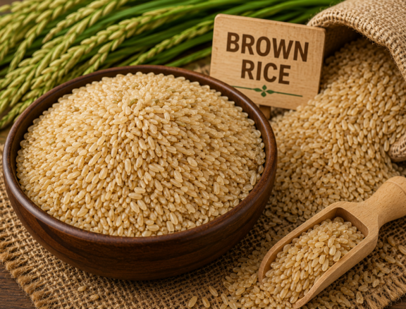 Nutritious whole-grain brown rice rich in natural fiber, carefully processed to maintain purity, freshness, and premium export quality.