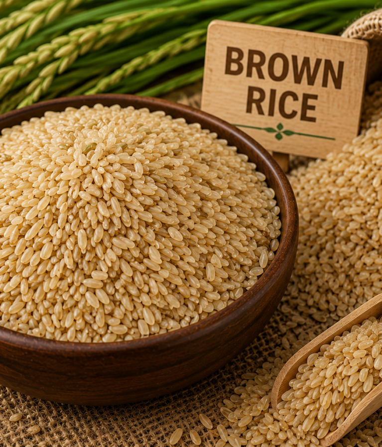 Nutritious whole-grain brown rice rich in natural fiber, carefully processed to maintain purity, freshness, and premium export quality.