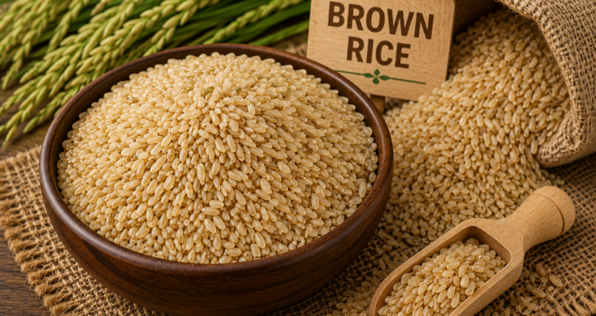 Nutritious whole-grain brown rice rich in natural fiber, carefully processed to maintain purity, freshness, and premium export quality.