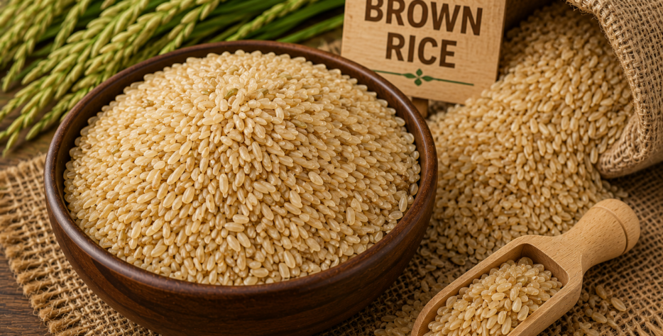 Nutritious whole-grain brown rice rich in natural fiber, carefully processed to maintain purity, freshness, and premium export quality.