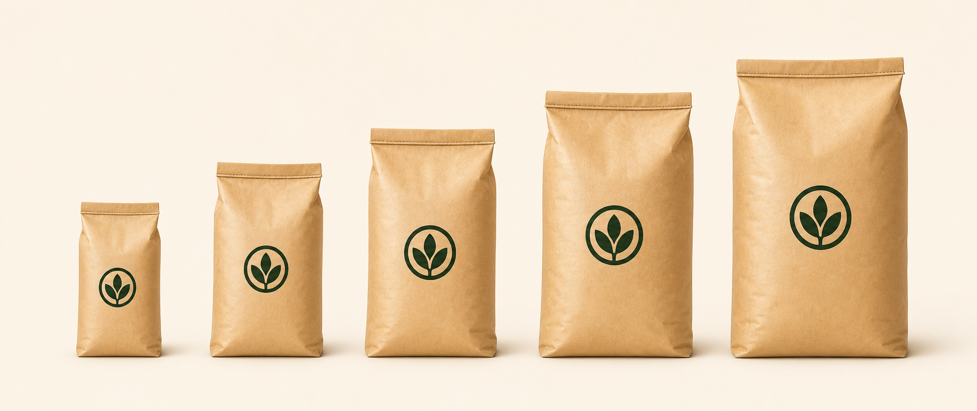 Rice packaging bags available in 1, 5, 10, 25 and 50 kilogram sizes